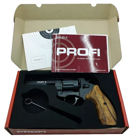 Револьвер під патрон флобера PROFI-4" чорний/бук кал. 4мм — фото 6