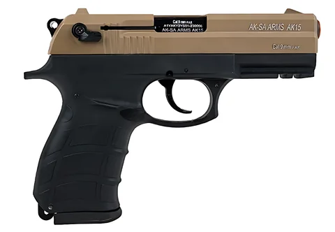 Пістолет сигнальний Aksa Arms AK15 CC-03 cal.9 PAK (Beretta) Black/Tan photo 2