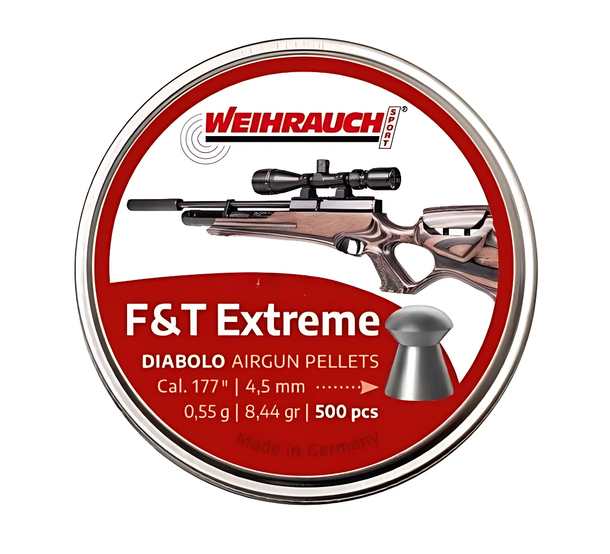 Кульки Weihrauch F&T Extreme 0,55гр, кал.4,5(.177) 500 шт