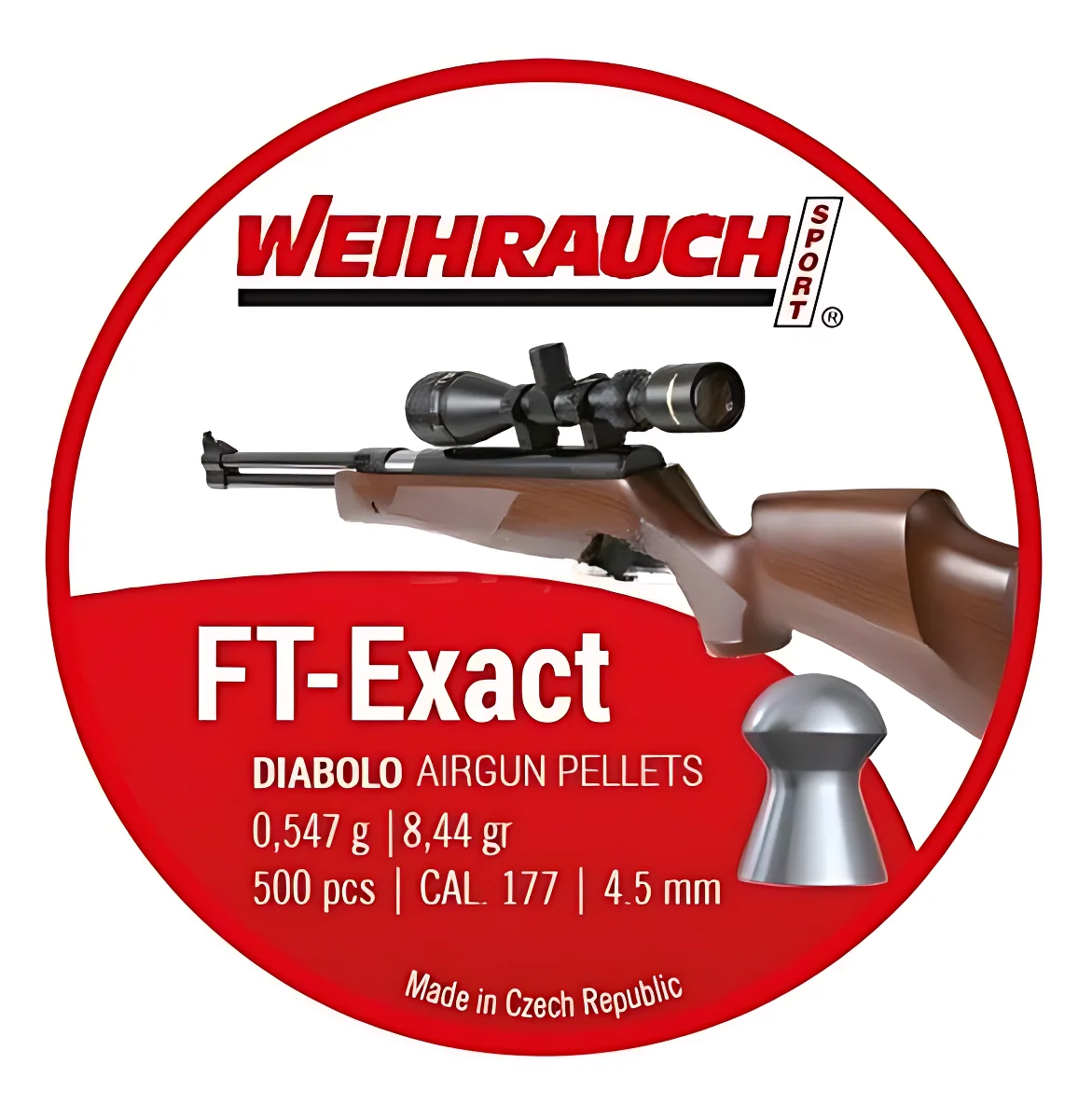 Кульки Weihrauch F&T Exact 0,547гр, кал.4,5(.177) 500 шт