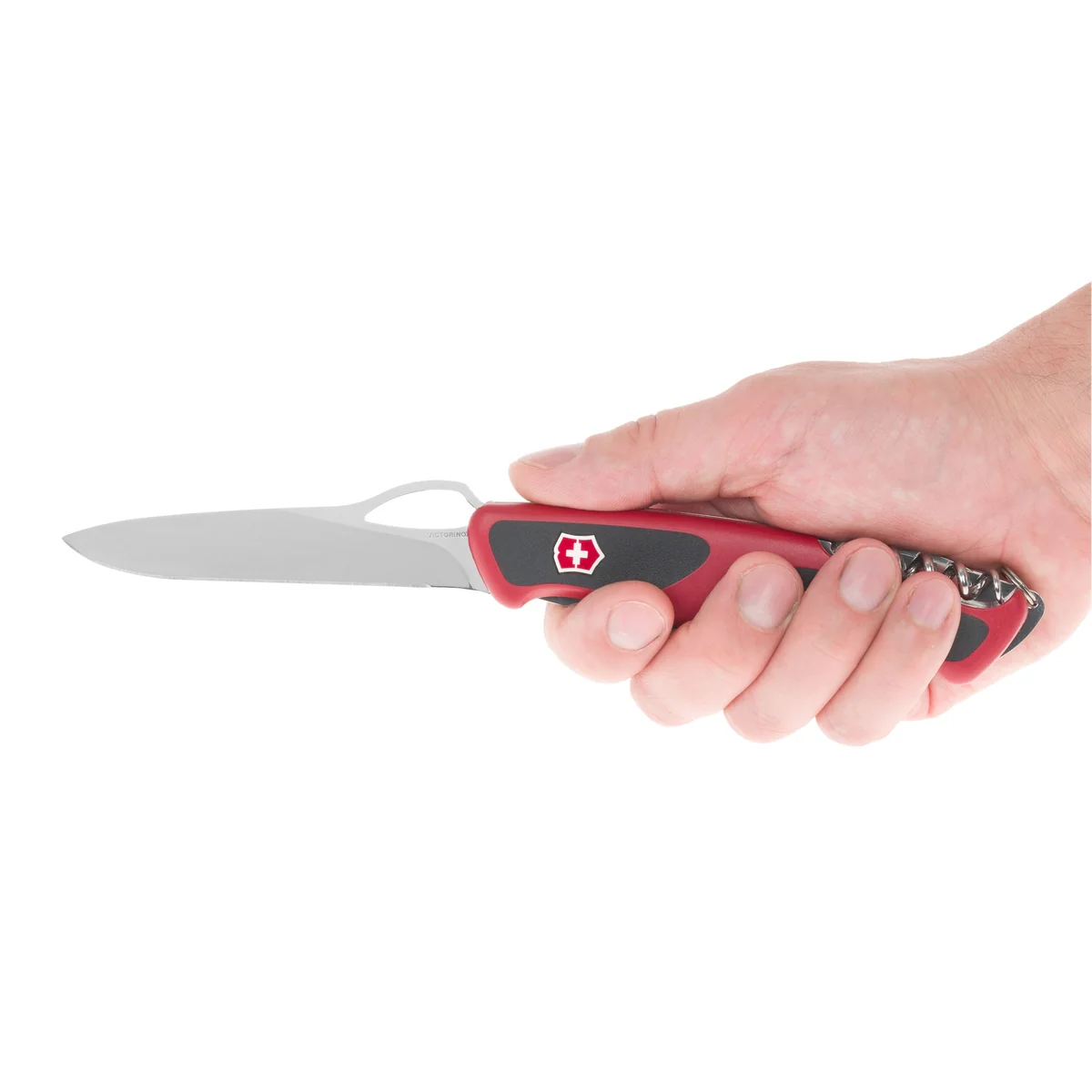Ніж Victorinox Delemont, "RangerGrip 61", 130 мм, червоний / чорний