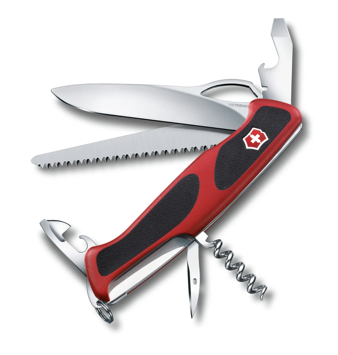 Ніж Victorinox Delemont, "RangerGrip 79", 130 мм, червоний / чорний