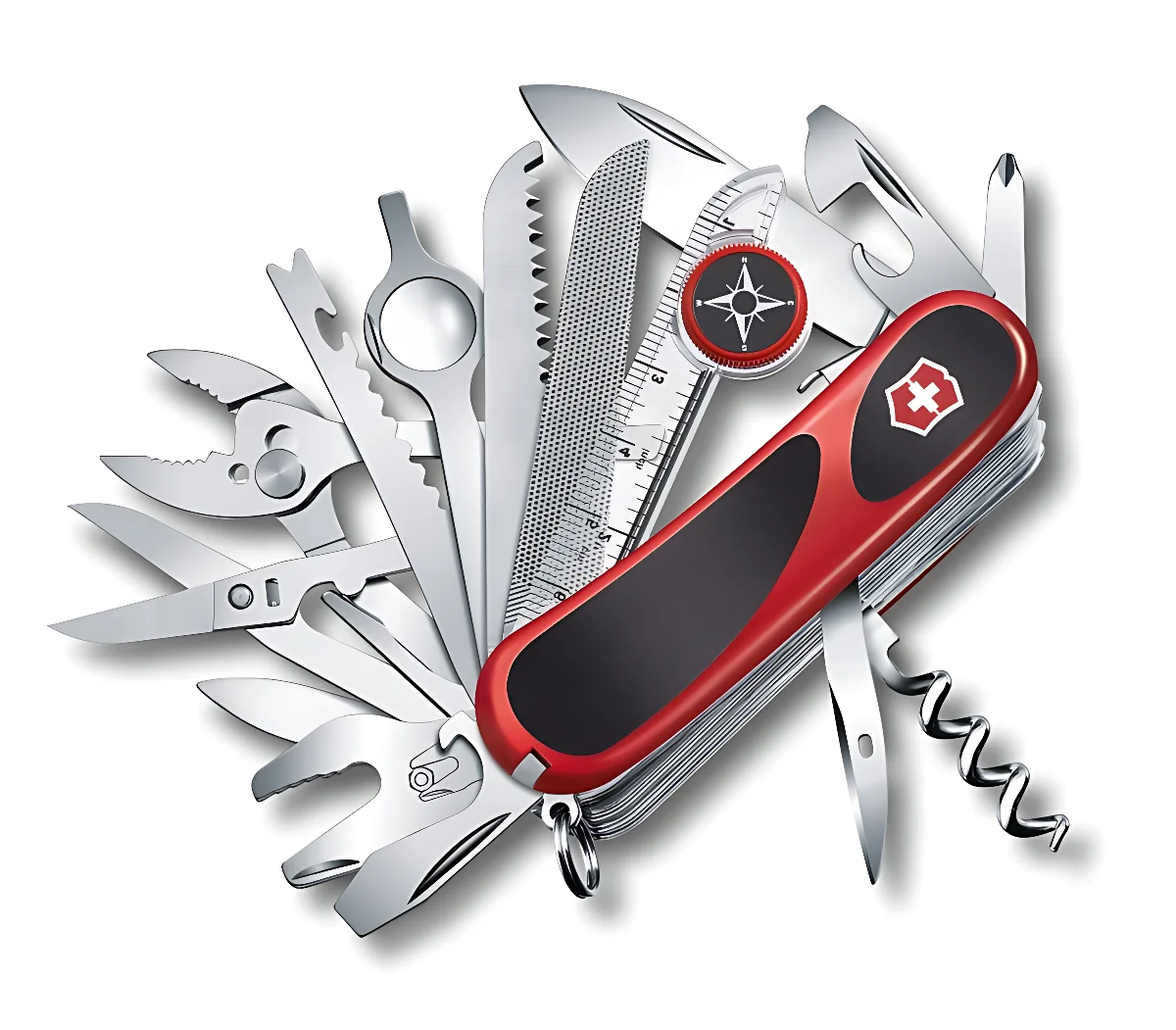 Ніж Victorinox Delemont, "EvoGrip S54", 85мм, черв./чорн.,подар.коробка