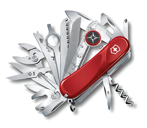 Ніж Victorinox Delemont, "Evolution S54", 85мм, червоний, подар.коробка