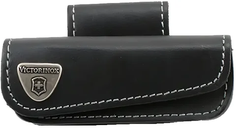 Чохол Victorinox поясний з чорної шкіри (91 мм, 2-4 шари)