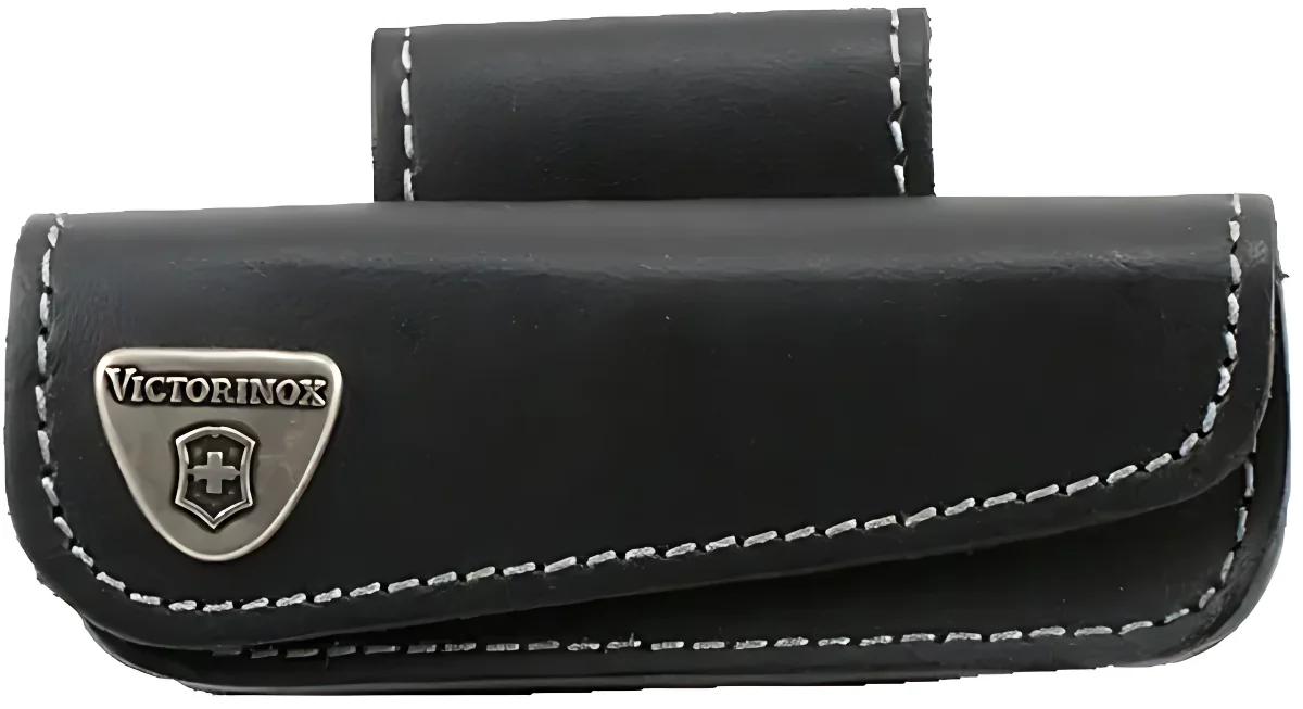 Чохол Victorinox поясний з чорної шкіри (91 мм, 2-4 шари)
