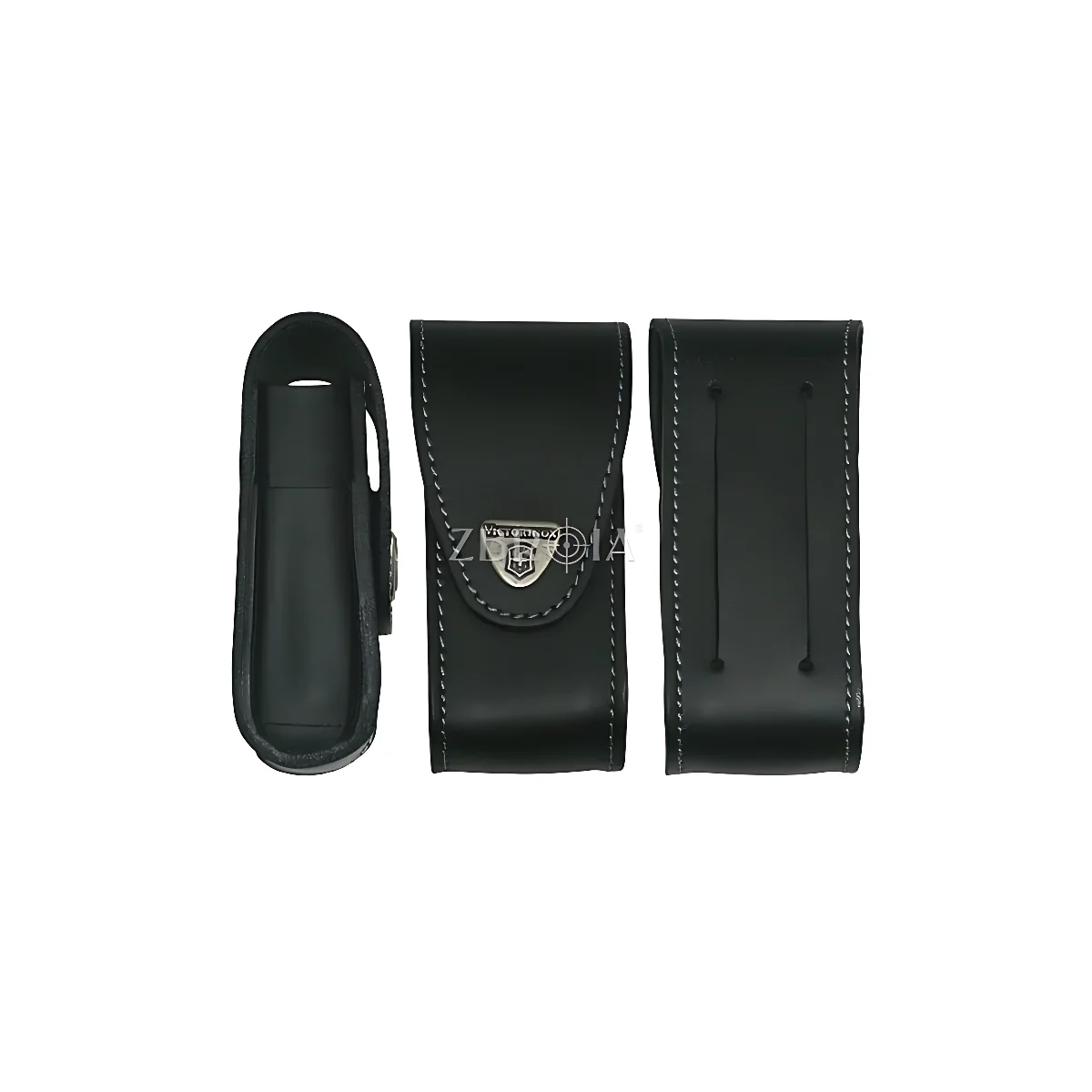 Чохол Victorinox поясний чорний шкіряний (111 мм, 2-4 шари)