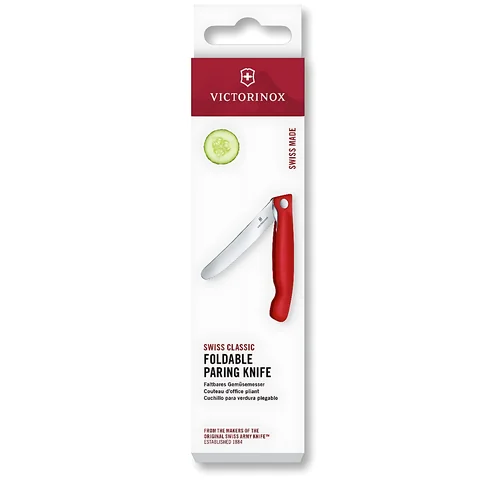Ніж кухонний Victorinox SwissClassic 11см, серрейтор, заокруглений, червоний — фото 2