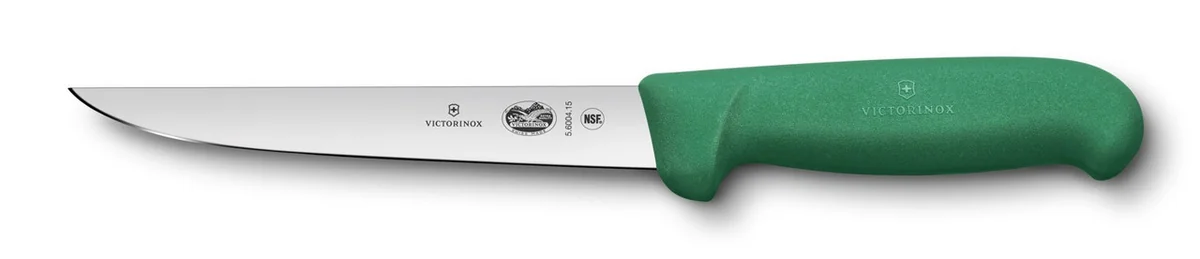 Ніж кухонний обваловувальний Victorinox Fibrox 15 см, зелений