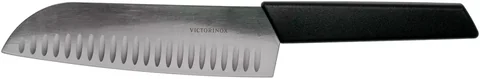 Ніж кухонний Victorinox Swiss Modern Santoku Fluted, 17 см, чорний, блістер