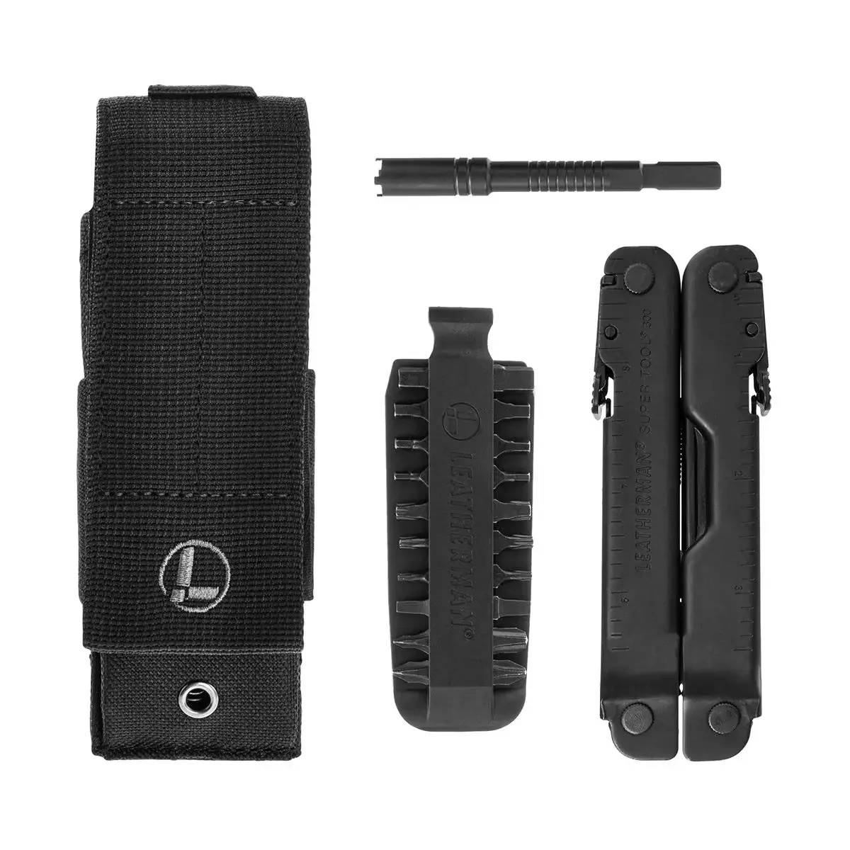 Мультиінструмент Leatherman Super Tool 300M Black, нейлон.чохол Molle (чорний), sight adjuster