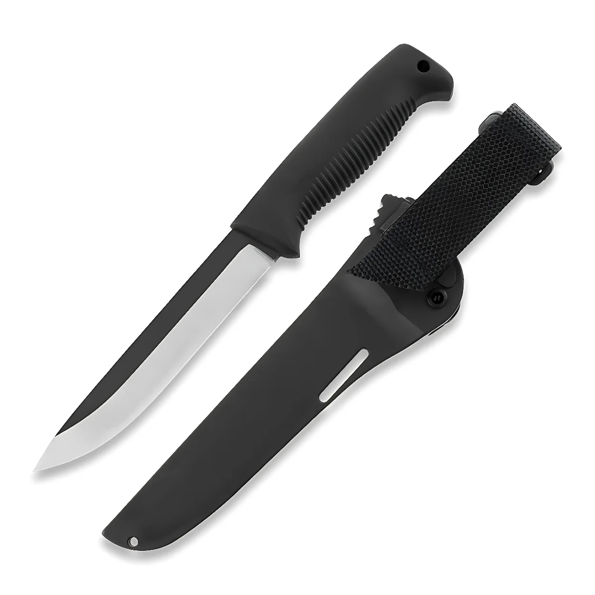 Ніж Peltonen M95, без покриття, чорний, чорний композитний чохол