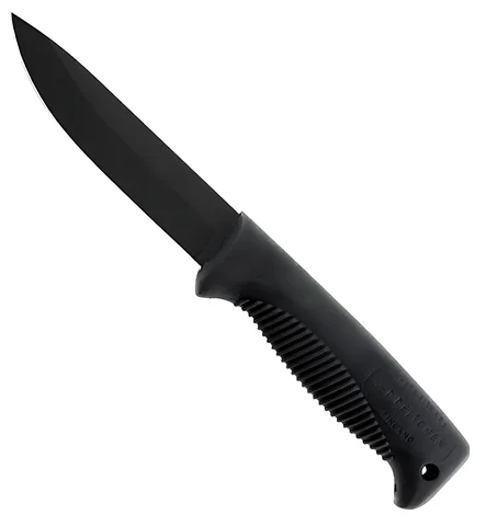 Ніж Peltonen M07, покриття cerakote black, чорний, чорний композитний чохол