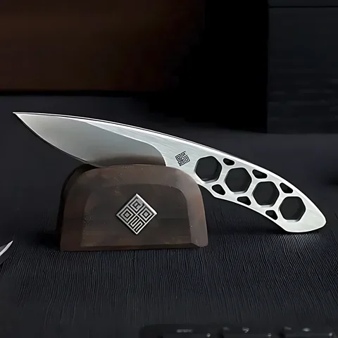 Набір з двох ножів Ocaso "Duo Desk Knife Spear Point" із підставкою з деревини горіха — фото 4
