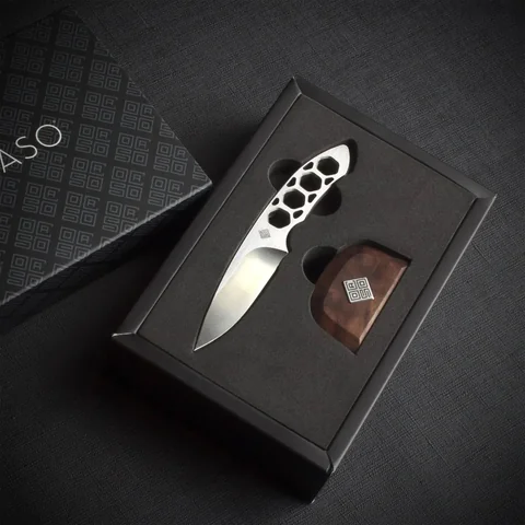 Набір з двох ножів Ocaso "Duo Desk Knife Spear Point" із підставкою з деревини горіха