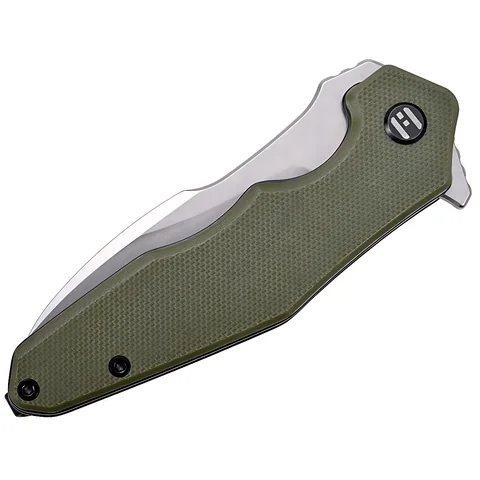 Ніж Hightron Mini Ventura, D2, G10, зелений, сталевий stonewash клинок — фото 3