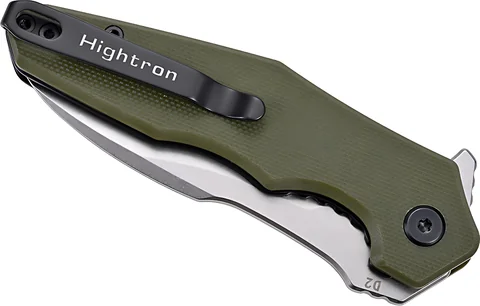 Ніж Hightron Mini Ventura, D2, G10, зелений, сталевий stonewash клинок