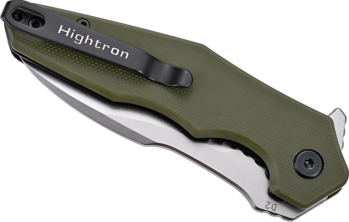 Ніж Hightron Mini Ventura, D2, G10, зелений, сталевий stonewash клинок