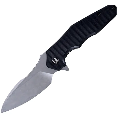 Ніж Hightron Mini Ventura, D2, G10, чорний, сталевий stonewash клинок — фото 3