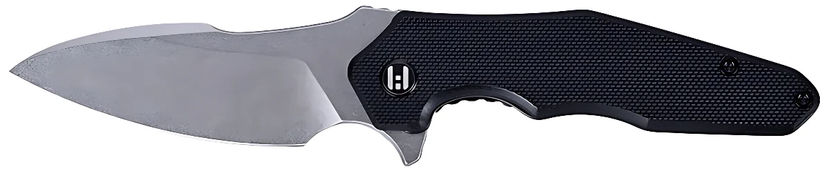 Ніж Hightron Mini Ventura, D2, G10, чорний, сталевий stonewash клинок