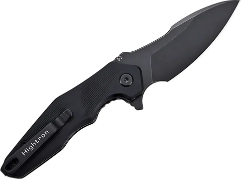 Ніж Hightron Mini Ventura, D2, G10, чорний, чорний stonewash клинок — фото 2