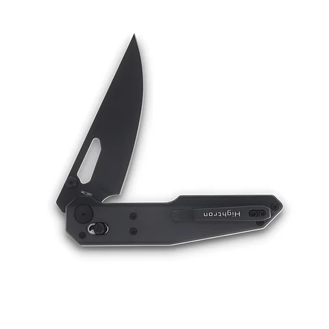 Ніж Hightron Sharplyn, 14C28N, G10 + CF, чорний, чорний клинок