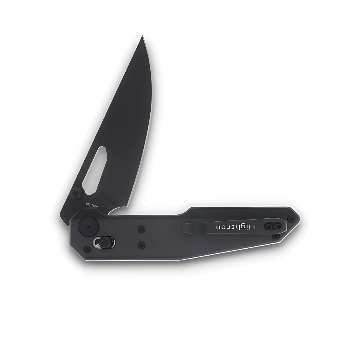 Ніж Hightron Sharplyn, 14C28N, G10 + CF, чорний, чорний клинок