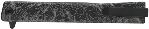 Ніж Ocaso "Solstice", Engraved titanium Topo Pattern, Black