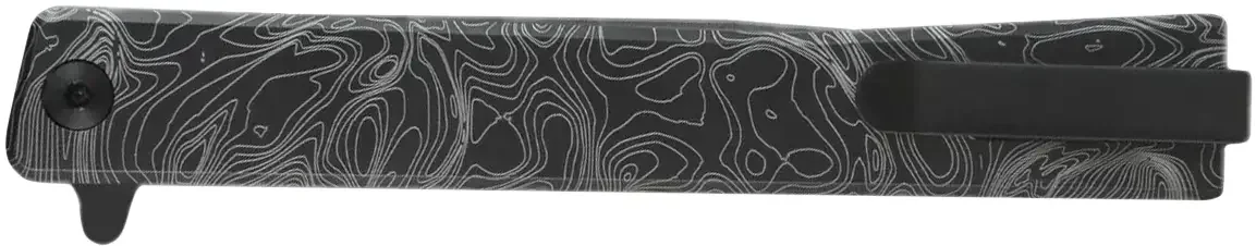 Ніж Ocaso "Solstice", Engraved titanium Topo Pattern, Black