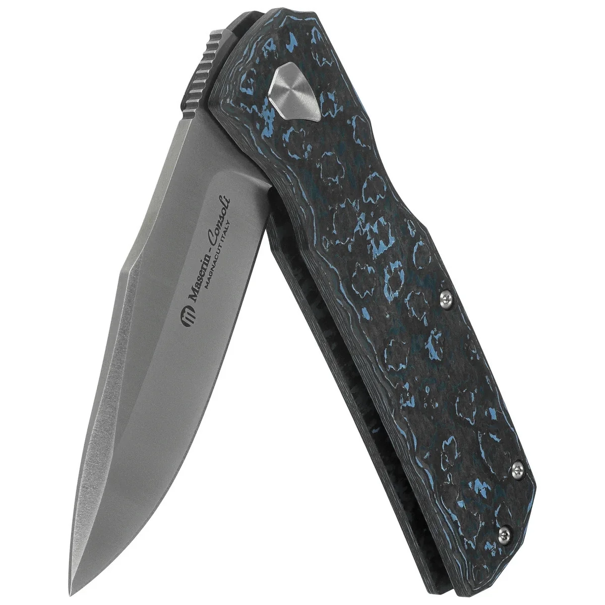Ніж Maserin Power, Magnacut, fat carbon arctic blue