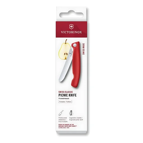 Ніж кухонний складний Victorinox SwissClassic 11 см, заокруглений, червоний — фото 2