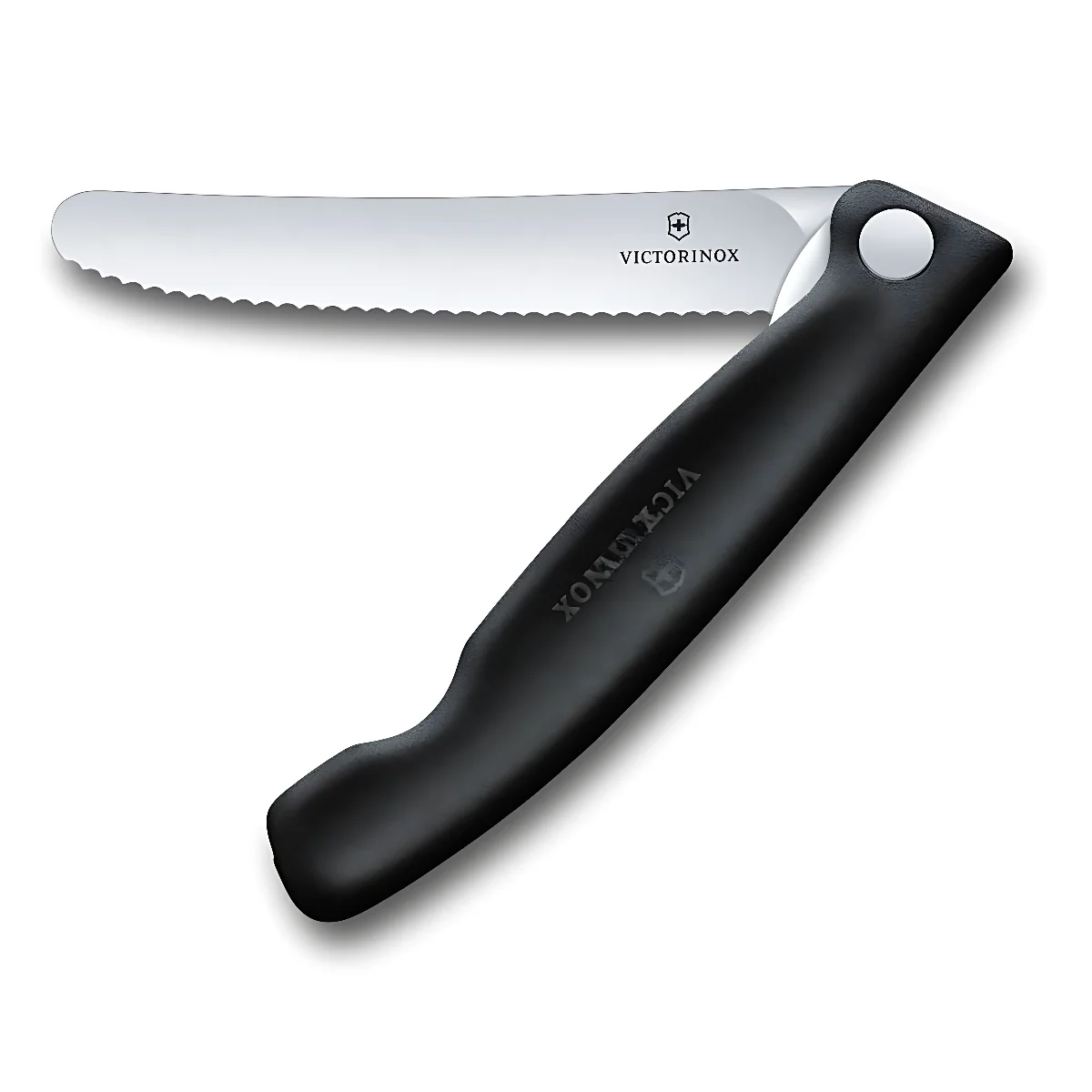 Ніж кухонний складний Victorinox SwissClassic 11 см, серрейтор, заокруглений, чорний