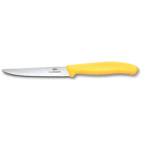 Ніж кухонний Victorinox SwissClassic стейковий11 см, серрейтор, жовтий
