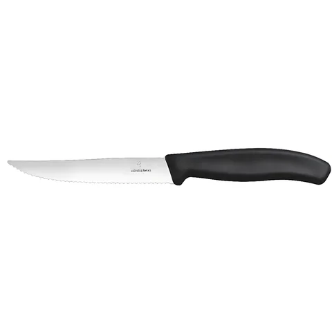 Ніж кухонний столовий Victorinox SwissClassic 12 см, серрейтор, чорний — фото 2
