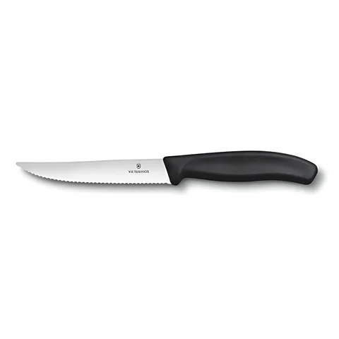 Ніж кухонний столовий Victorinox SwissClassic 12 см, серрейтор, чорний