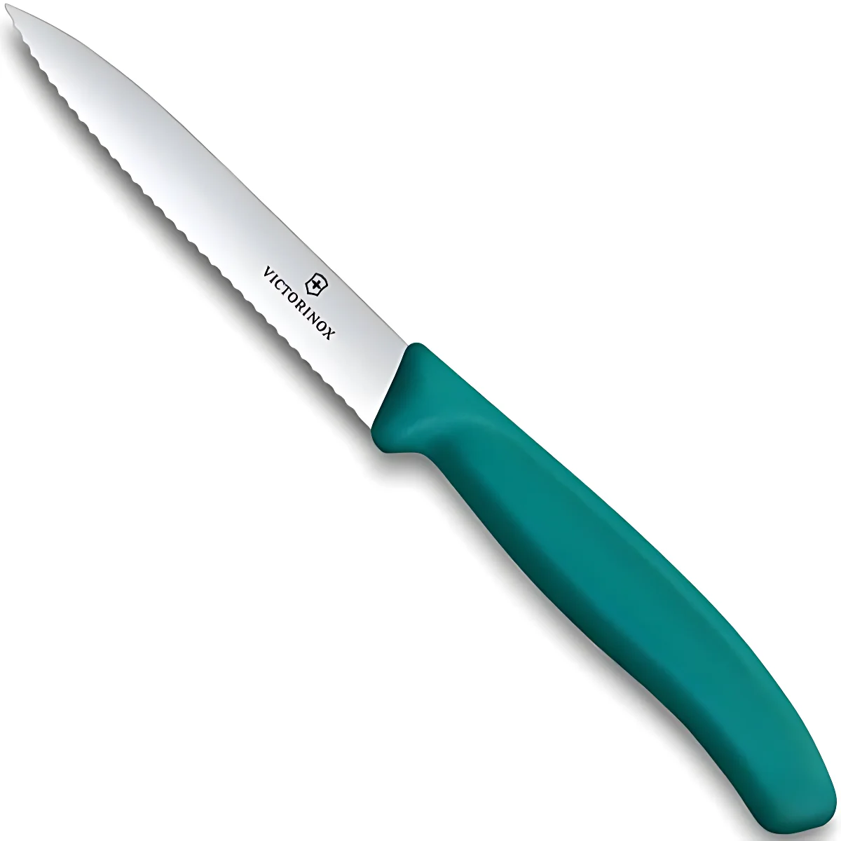 Ніж кухонний Victorinox SwissClassic, серрейтор, 10 см, зелений