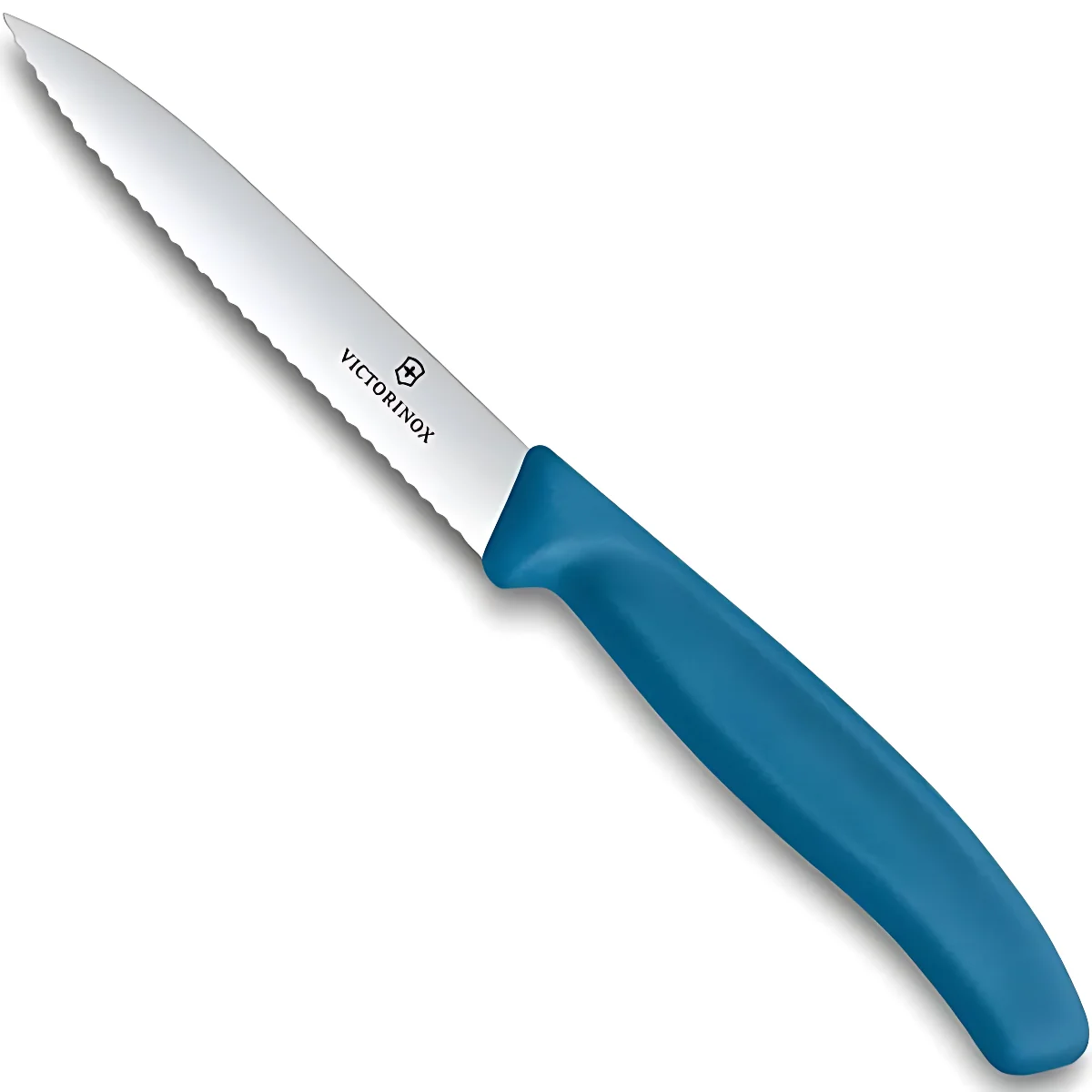 Ніж кухонний Victorinox SwissClassic, серрейтор, 10 см, синій