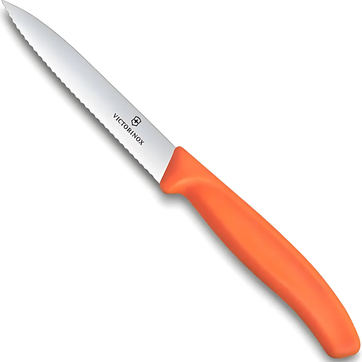Ніж кухонний Victorinox SwissClassic, серрейтор, 10 см, помаранчевий