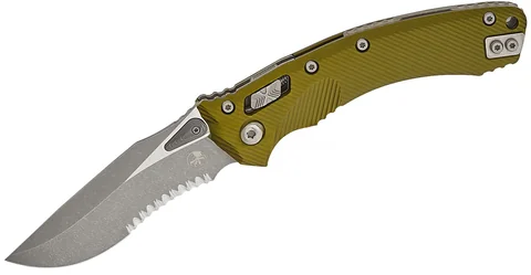 Ніж Microtech Amphibian Ram-Lok, клинок напівсер. Apoc Fluted,  руків'я G10 OD Green photo 2