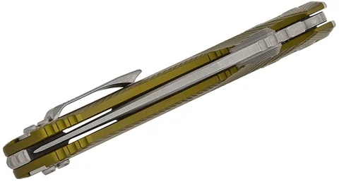 Ніж Microtech Amphibian Ram-Lok, клинок напівсер. Apoc Fluted,  руків'я G10 OD Green photo 3