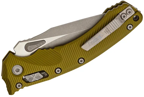 Ніж Microtech Amphibian Ram-Lok, клинок напівсер. Apoc Fluted,  руків'я G10 OD Green photo 4