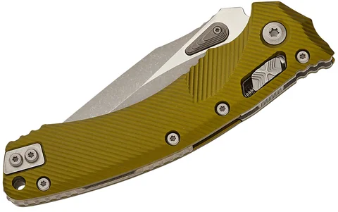 Ніж Microtech Amphibian Ram-Lok, клинок напівсер. Apoc Fluted,  руків'я G10 OD Green photo 5