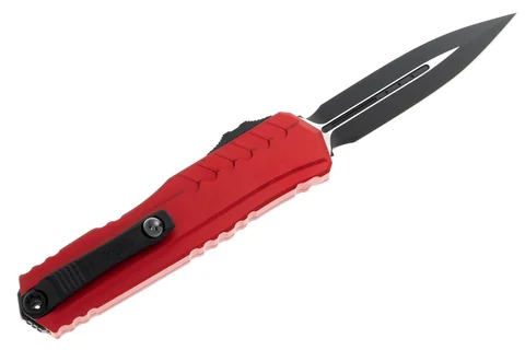 Ніж Microtech Cypher II D/E OTF, чорний клинок, червоне руків'я
