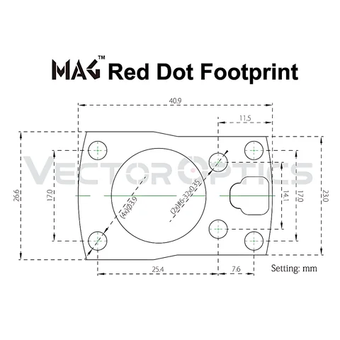 Райзер Vector Optics для коліматору Frenzy MAG footprint