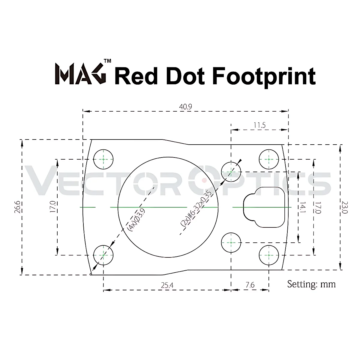 Райзер Vector Optics для коліматору Frenzy MAG footprint