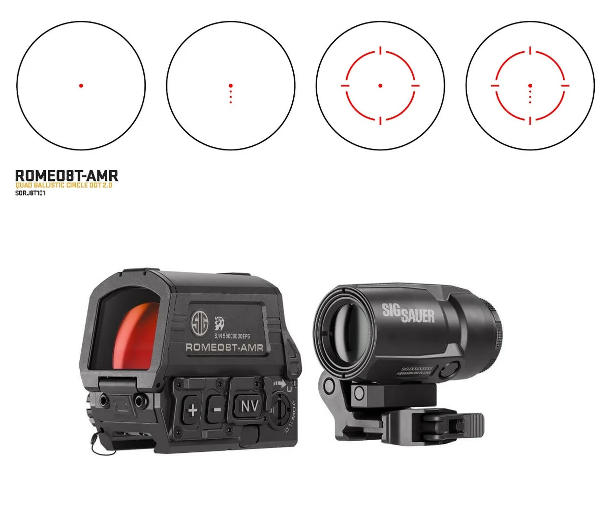 Комплект Sig Optics колiматор ROMEO8T-AMR 1X40 і магніфер JULIET3T-AMR 3X22MM