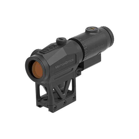 Комплект Vector Optics коллиматорный прицел Scrapper 1x29 MRT + увеличитель Paragon 3x18 с интегрированным цельным креплением на Пикатинни photo 2