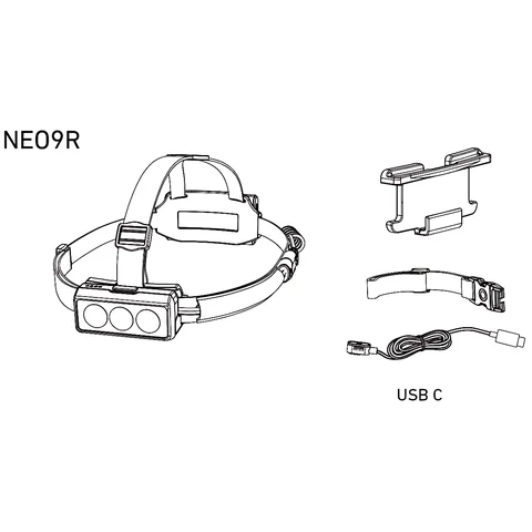 Налобний ліхтар LedLenser NEO 9R Blue, заряджається, 1200/600/200/20