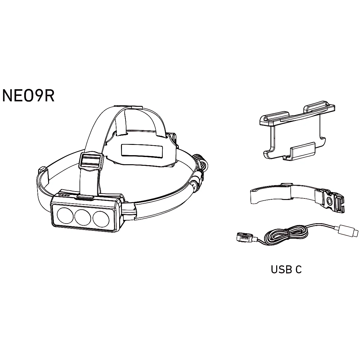Налобний ліхтар LedLenser NEO 9R Blue, заряджається, 1200/600/200/20