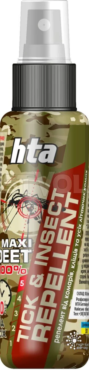 Репелент-спрей від комарах HTA MAXI DEET 100% TICK & INSECT REPELLENT 100 ml